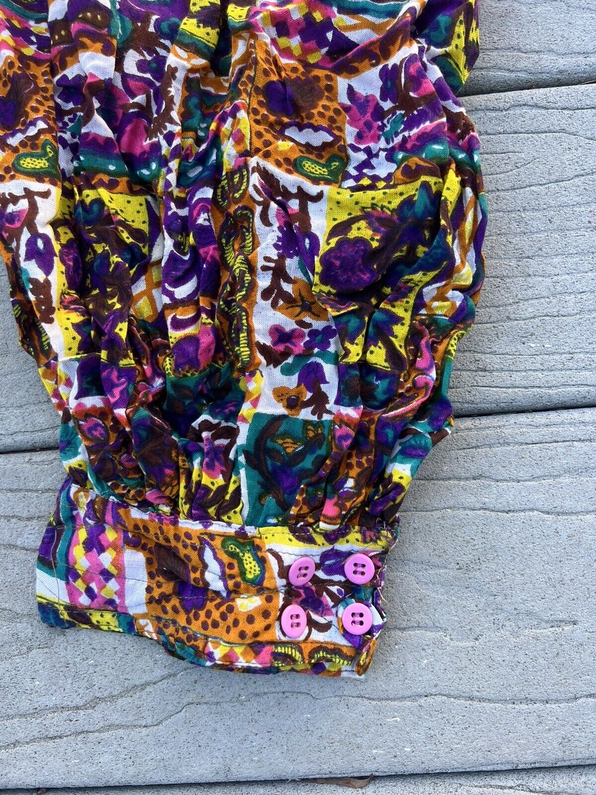 Vintage 80s Wacky Colorful All Over Print Parachute Hippie Genie Pants