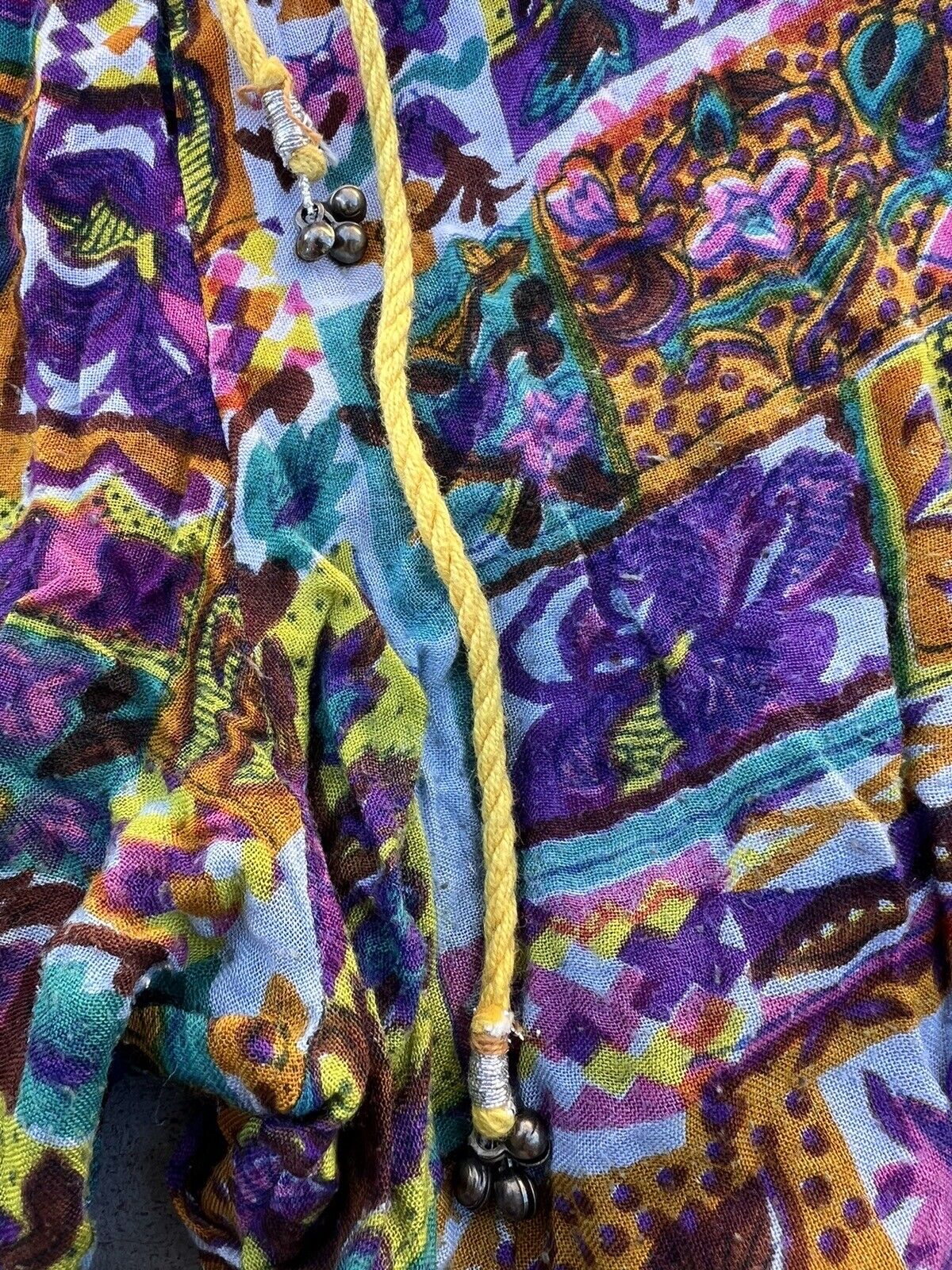 Vintage 80s Wacky Colorful All Over Print Parachute Hippie Genie Pants