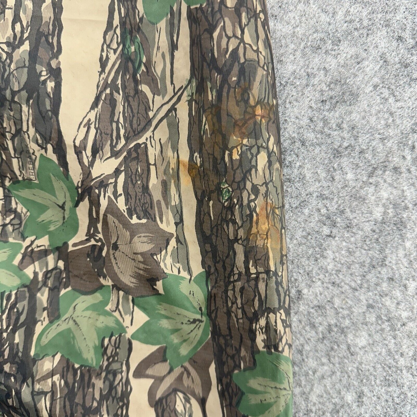 VINTGAE Pro Rainer Trebark Waterproof Camouflage Hunting Pants Brown Green Camo PVC Outdoors 90s