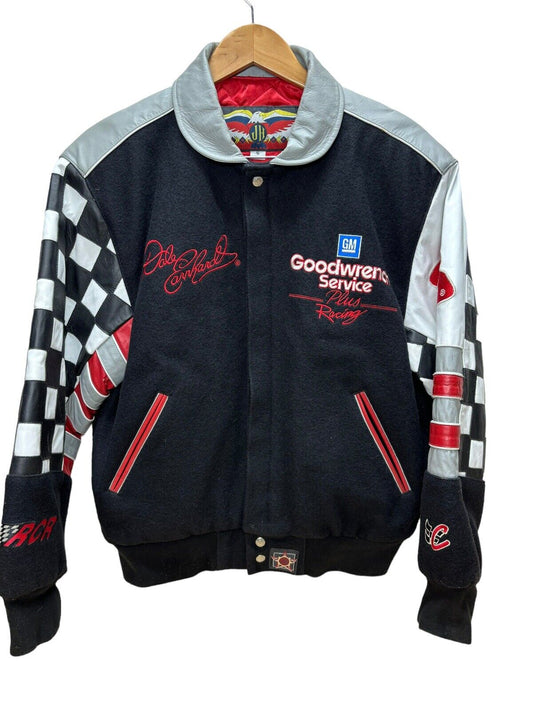 Vintage 90s NASCAR Dale Earnhardt Goodwrench Jeff Hamilton Wool Leather Varsity Style Racing Jacket