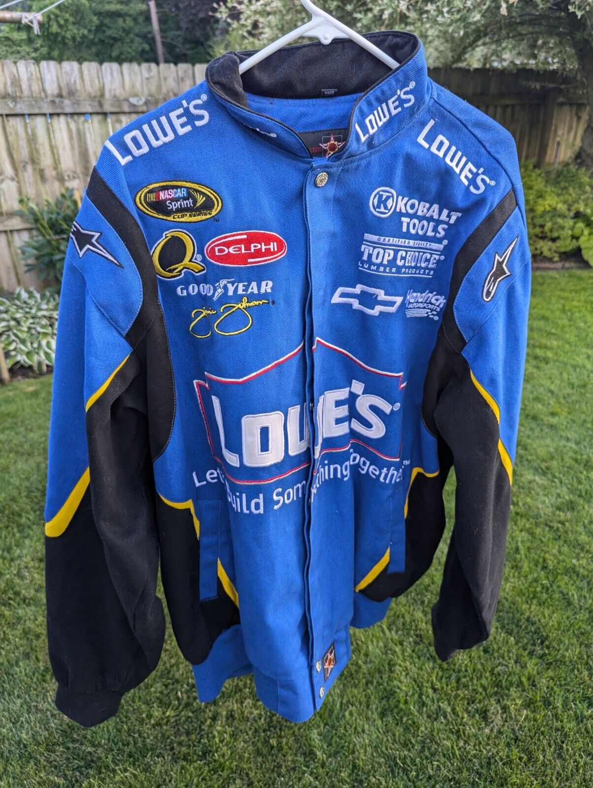 Y2K NASCAR Jeff Hamilton Lowes Jimmy Johnson Goodyear Racing Jacket JH Design Bomber