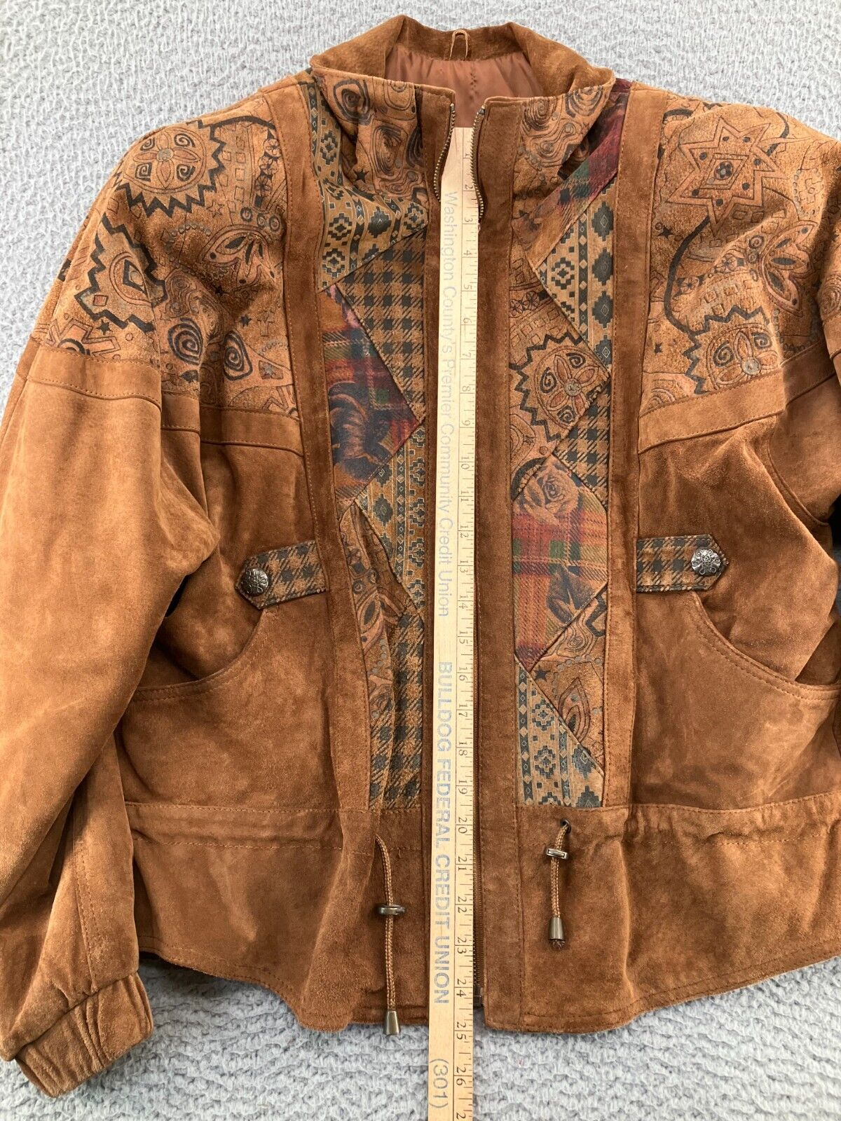 Vintage Winlit Leather Jacket Womens Medium Brown Bomber Cowboy Western Ladies