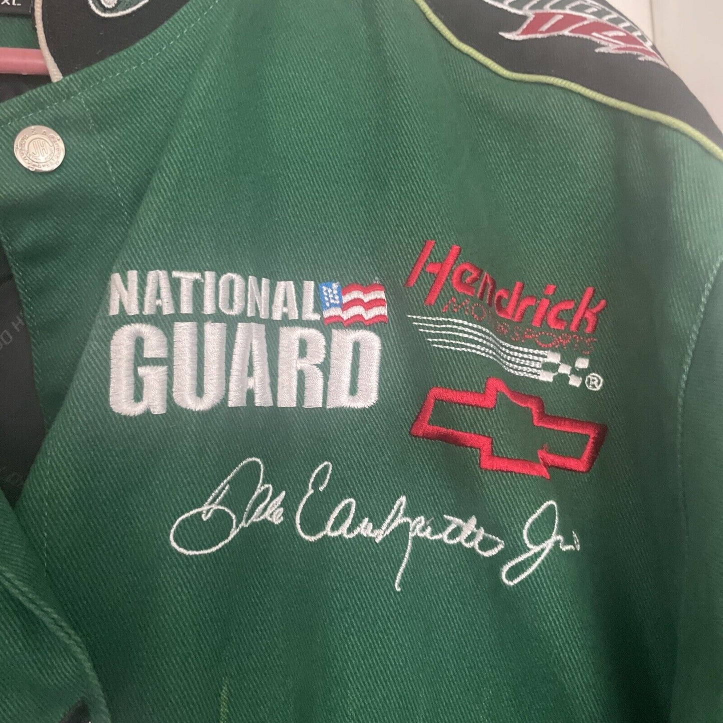 AMP Energy Racing Jacket 2010s NASCAR Dale Earnhardt Jr National Guard Mountain Dew Bomber