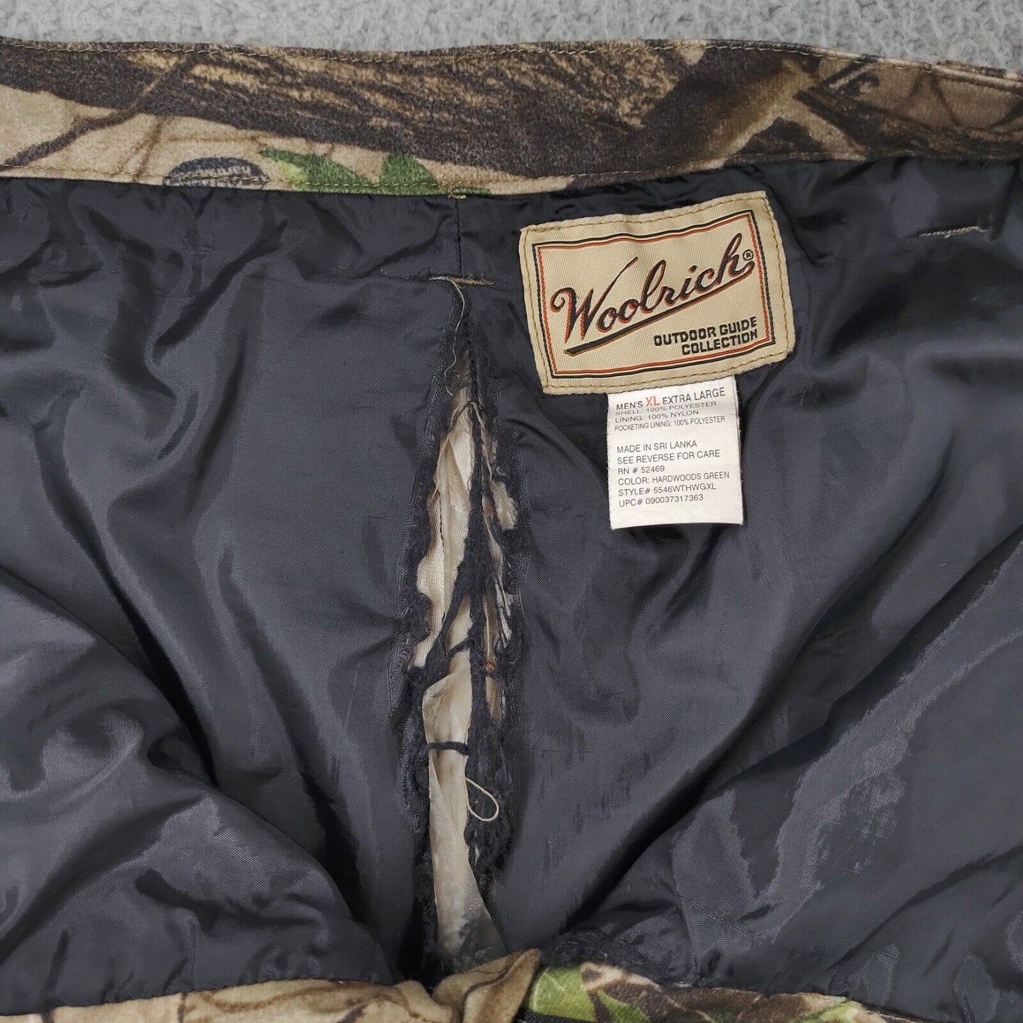 Woolrich Camouflage Camo Pants Hardwoods Green Hunting Realtree Cargo