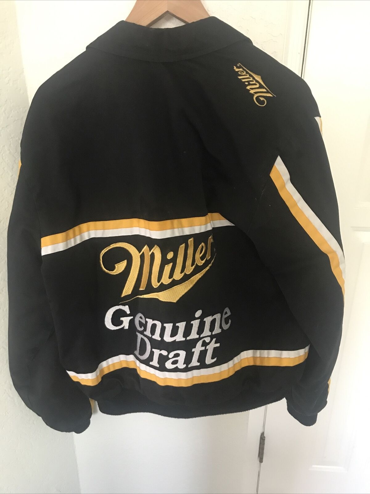 VTG 90s Rusty Wallace #2 Miller Genuine Draft Zip Up Racing Jacket NASCAR Bomber