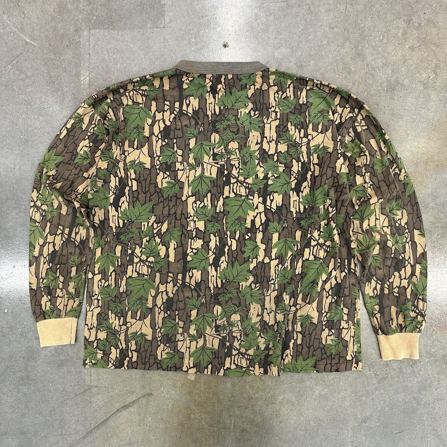 Vintage 80s TreBark Camo Single Stitch Long Sleeve Shirt